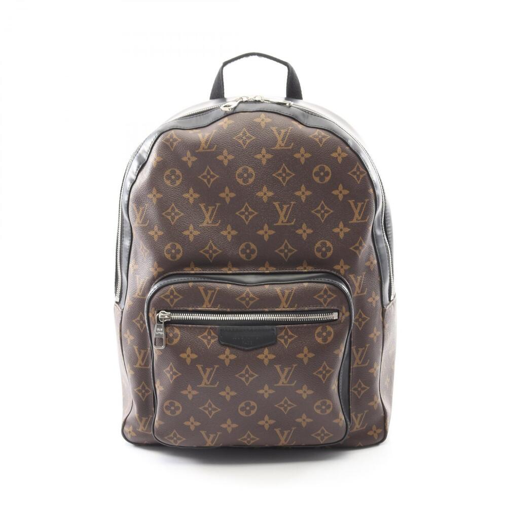 Louis Vuitton Josh Backpack Canvas Leather Monogram Macassar Brown Black